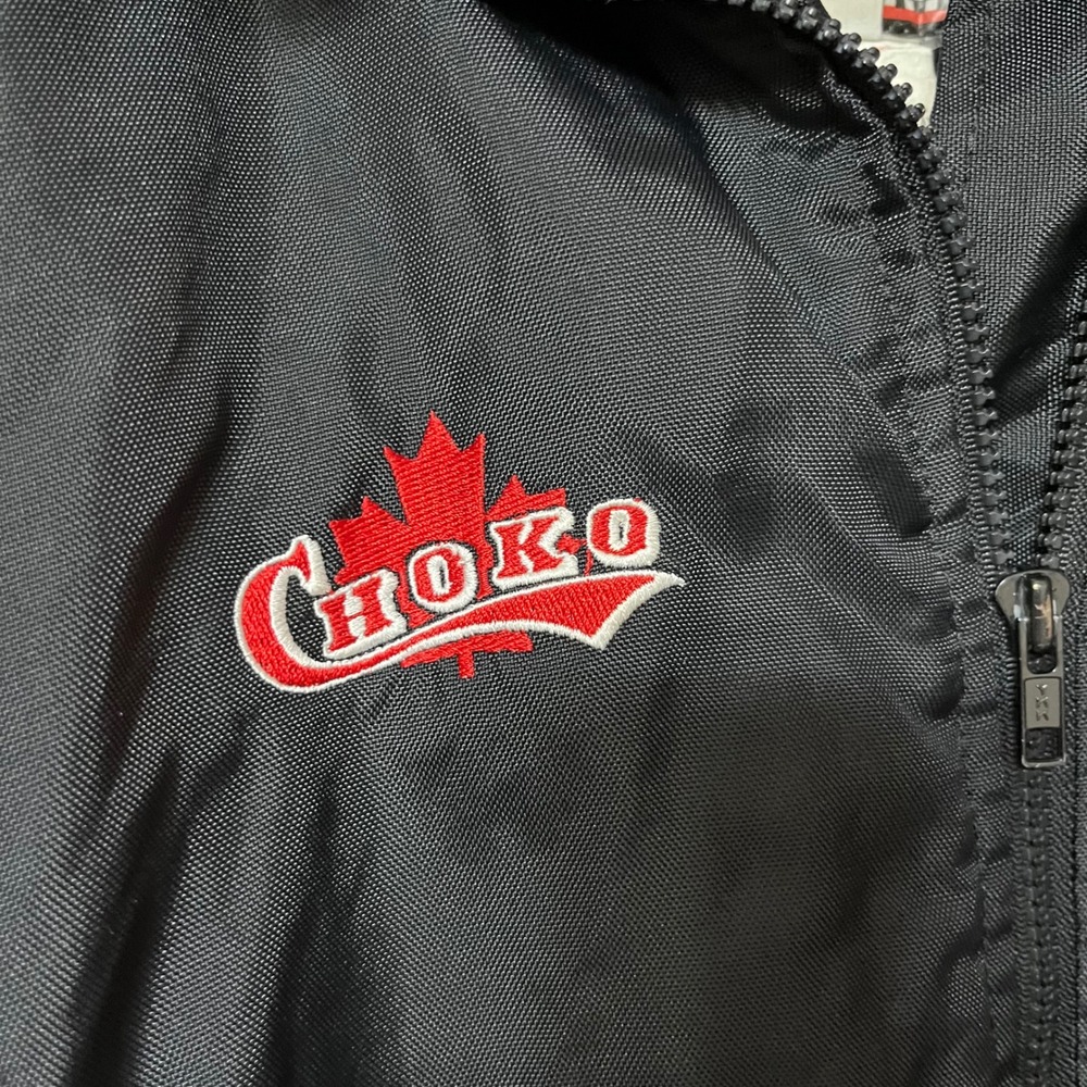 Vintage CHOKO Black Red Maple Leaf Jacket Size Large - Picture 4 of 8